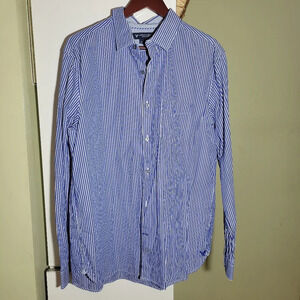❤ 3 For $35 AE american eagle striped button down  collared shirt long sleeve XL